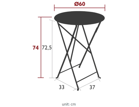 F1 Bistro Table Round 60 Measurements