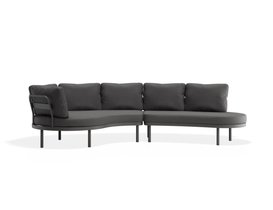 Aluna Outdoorsofa Configa Flipped Charcoal Darkgrey