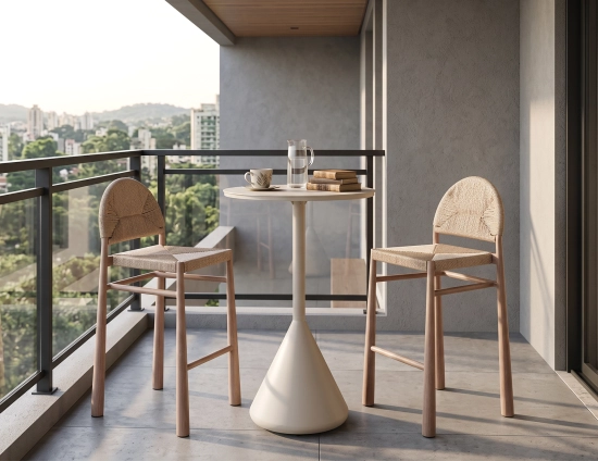 Wood Rope Outdoor Bar Stool