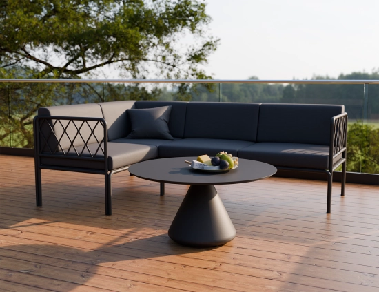 Kora Coffeetable 90cm Charcoal