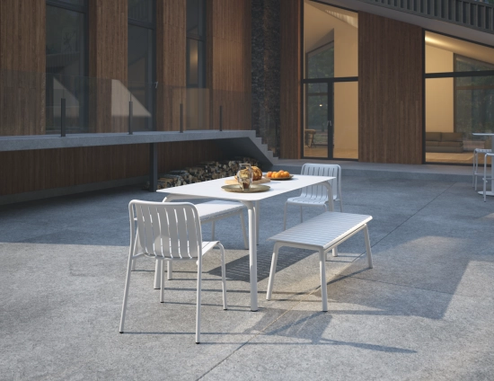 Roku Diningset120benches White
