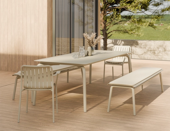 Roku Diningtable 240 Bench Pad Latte Husk Residential