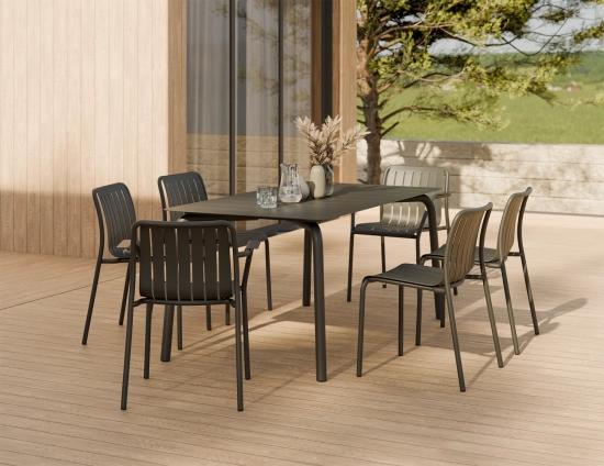 Roku Diningtable 160 Chair Charcoal Residential