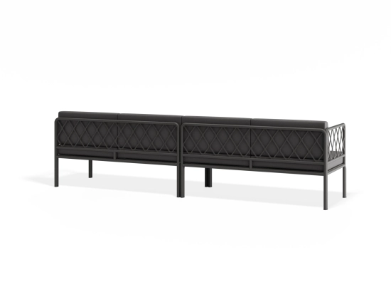 Sevillev2 4seater Charcoalframe Darkgreycushion