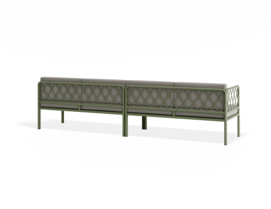 Sevillev2 4seater Greenframe Lightgreycushion