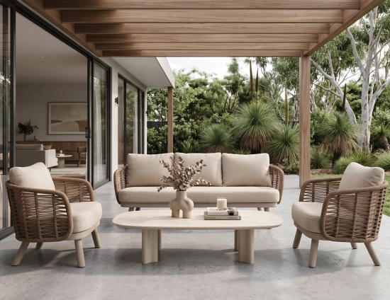 Outdoor Sofa Setting In Luxury House