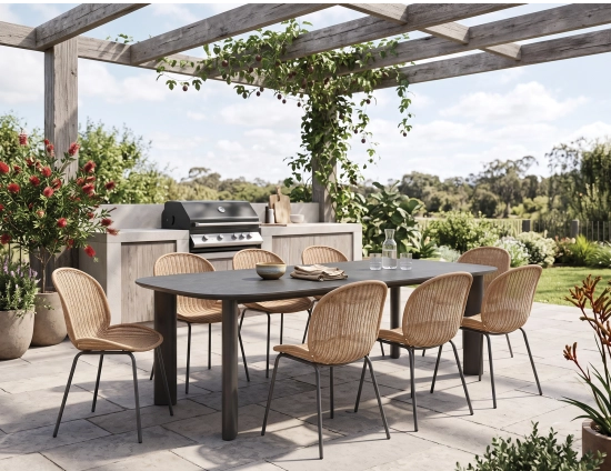 Charcoal Vela Dining Table