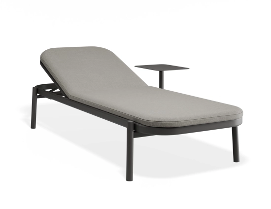 Verano Sunlounge Sidetable Charcoalframe Lightgreyfabric