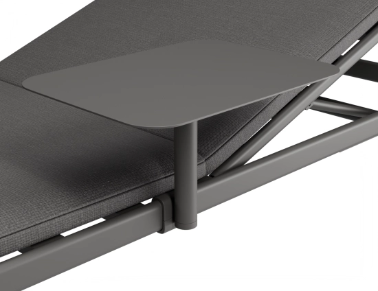 Verano Sunlounge Sidetable Charcoalframe Darkgreyfabric