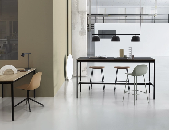 Ambit Rail Muuto 0002 Base High Table Oak Black Ambit Rail