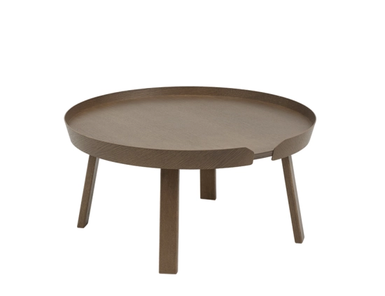 Around Coffee Table Large Stained Dk Brown