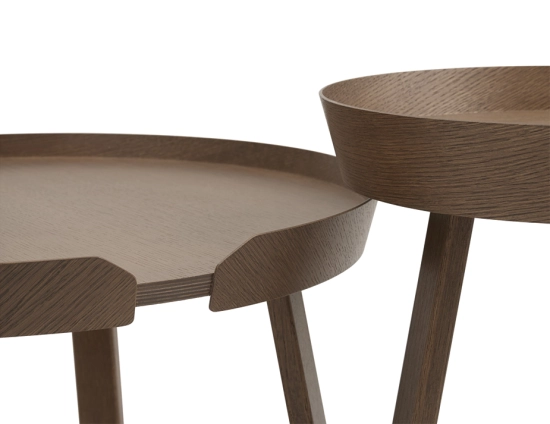Around Coffee Table Xl Stained Dk Brown Insitu