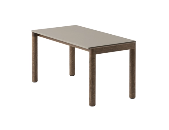 Couple Coffee Table 40 X 84 X 40 Dk Oak Taupe Plain