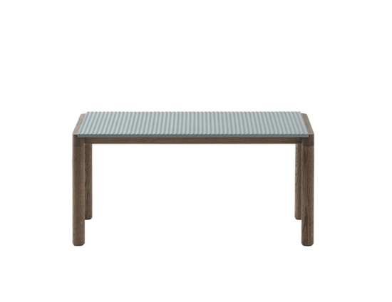 Couple Coffee Table 40 X 84 X 40 Dk Stain Blue Wavy