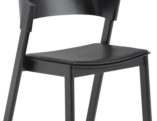 Cover Side Chair Black Refine Black Leather