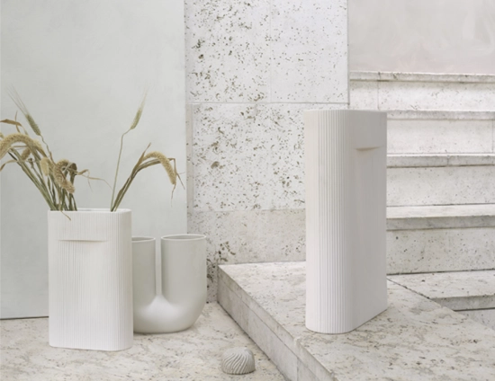 Off White Ridge Vase