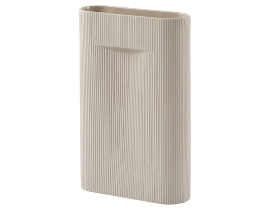 Ridge Vase Beige Large