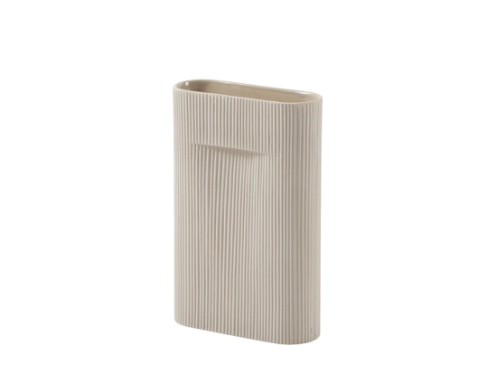 Ridge Vase Beige Medium