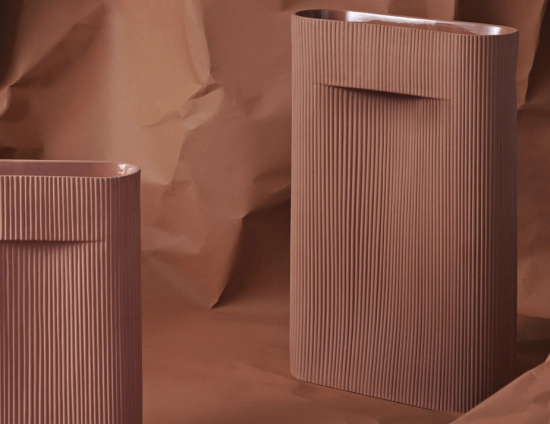 Terracotta Ridge Vase