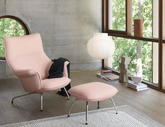 Strand Muuto Pendant 0007 Doze Lounge Chair Ottoman Forest Nap 512 Chrome Strand Lamp Closed Ridge Vase Pebble Rug Muuto