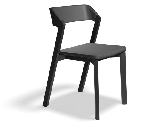 TON Black Merano Dining Chair with Padded Seat & Back