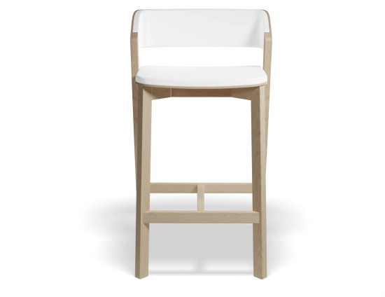 Merano Natural Oak Counterstool White Pad Front