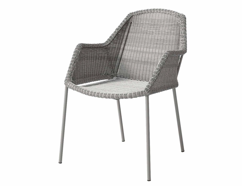 beige grey rattan cane weave outdoor dining chair