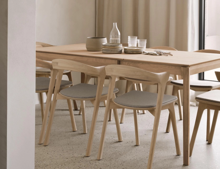 Ethnicraft Bok Extendable Dining Table Oak Bok Dining Chair Oak