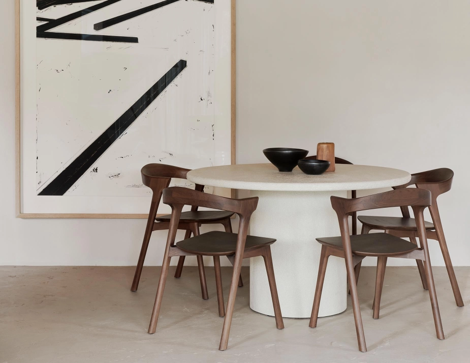 Ethnicraft Elements Dining Table 125cm Bok Dining Chair Brown