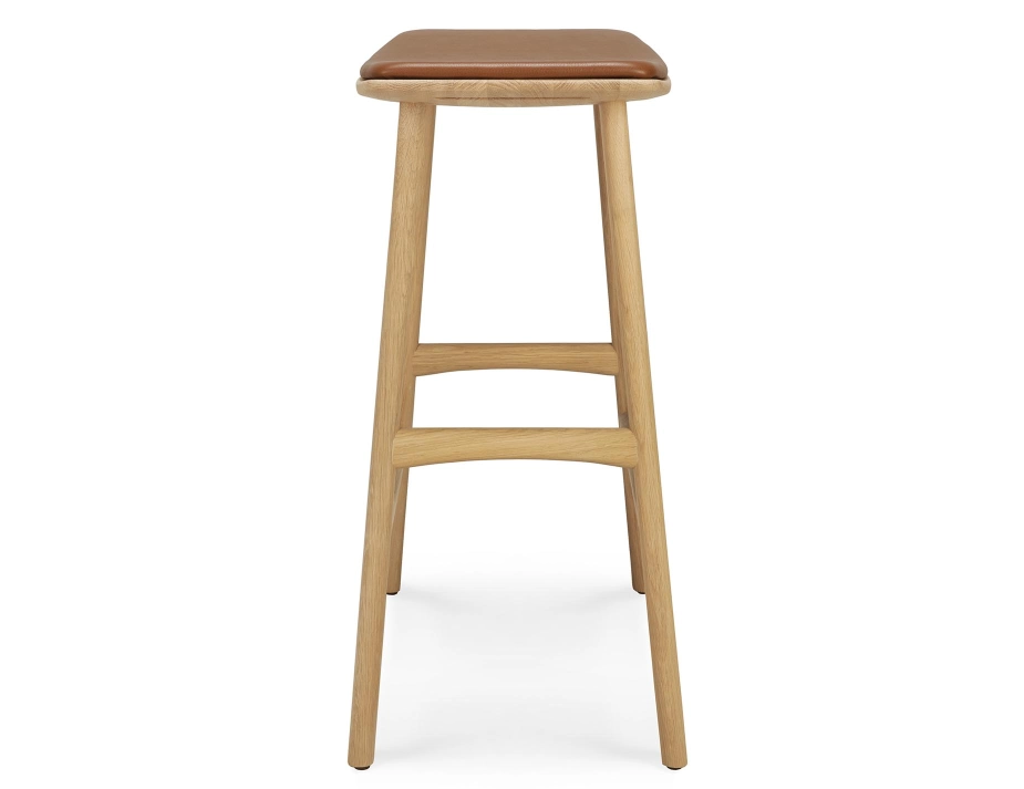 Ethnicraft Osso Counter Stool Oak Natural Cognac Leather