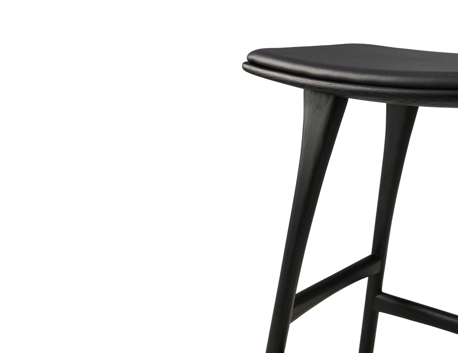 Ethnicraft Osso Counter Stool Oak Black Black Leather