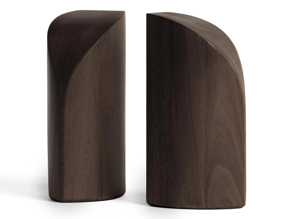 Ethnicraft Pi Bookends Mahogany Dark Brown