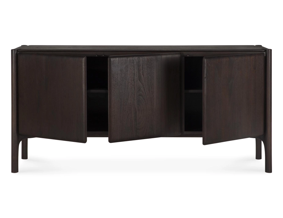 Ethnicraft Pi Sideboard Teak Dark Brown 3 Doors