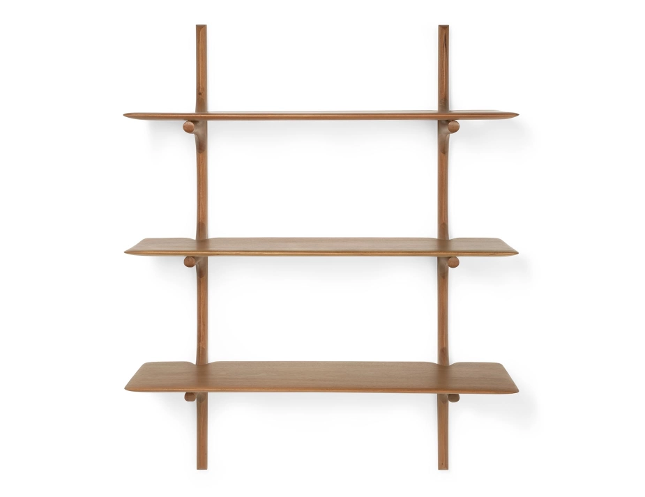 Ethnicraft Pi Wall Shelf Mahogany Natural 3 Shelf