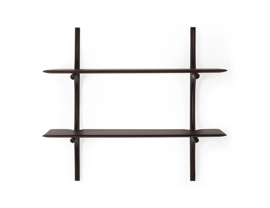 Ethnicraft Wall Shelf Mahogany Dark Brown 2 Shelf