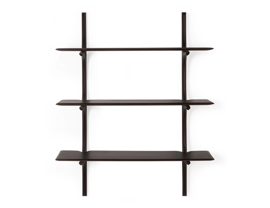 Ethnicraft Wall Shelf Mahogany Dark Brown 3 Shelf