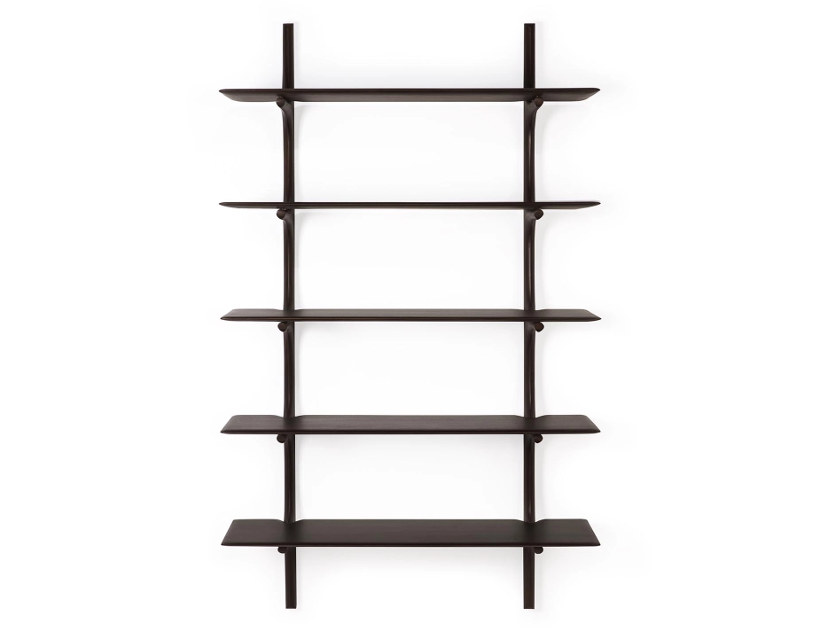 Ethnicraft Wall Shelf Mahogany Dark Brown 5 Shelf