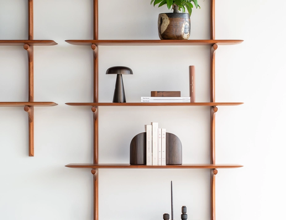 Ethnicraft Pi Wall Shelf Mahogany Natural Lifestyle