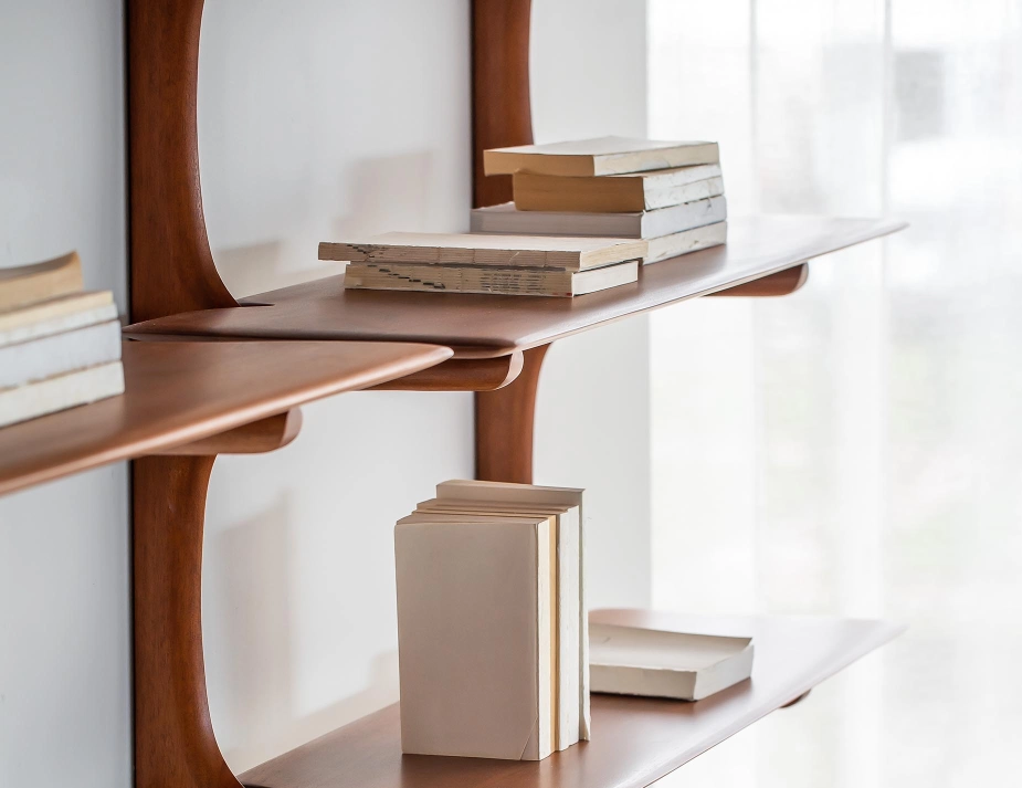 Ethnicraft Pi Wall Shelf Mahogany Natural Lifestyle