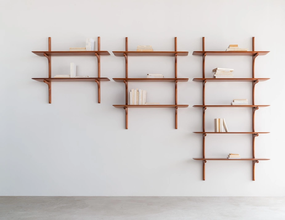 Ethnicraft Pi Wall Shelf Mahogany Natural Lifestyle