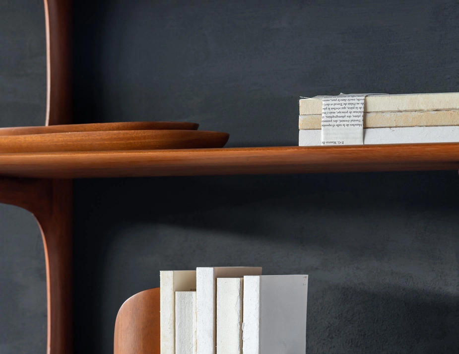 Ethnicraft Pi Wall Shelf Mahogany Natural Lifestyle