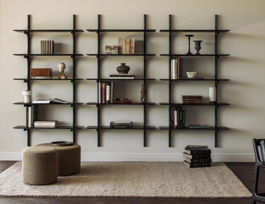 Ethnicraft Wall Shelf Mahogany Dark Brown Lifestyle