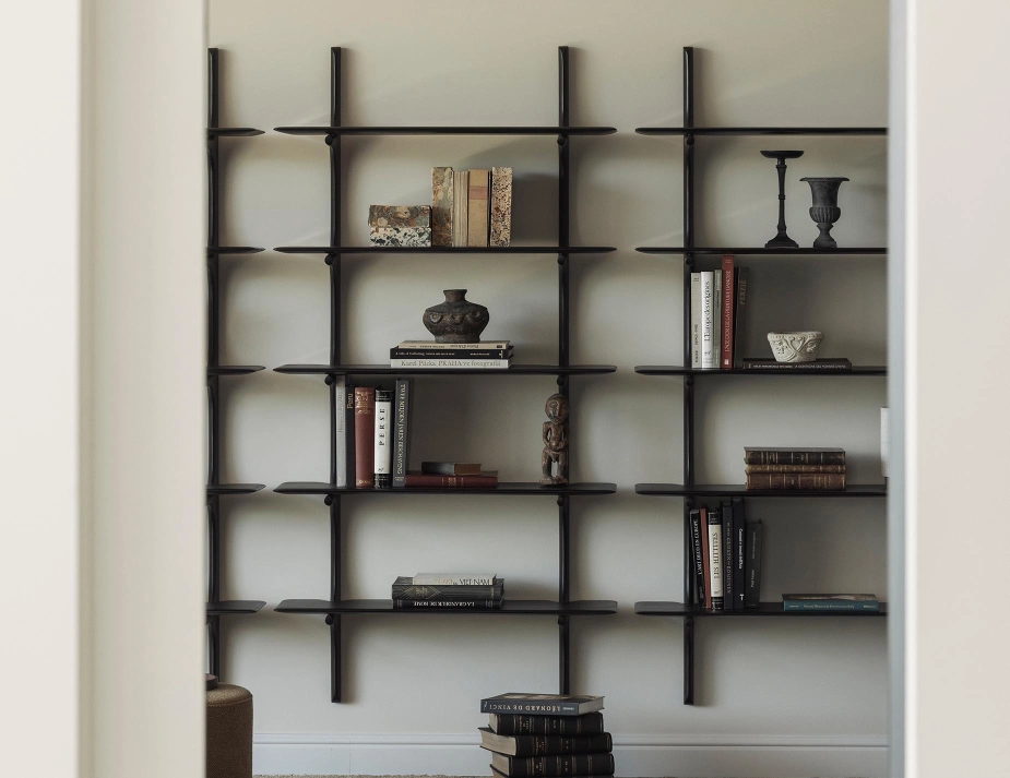 Ethnicraft Wall Shelf Mahogany Dark Brown Lifestyle