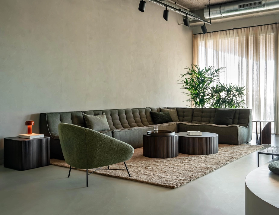 Ethnicraft Roller Max Coffee Table Group Lifestyle