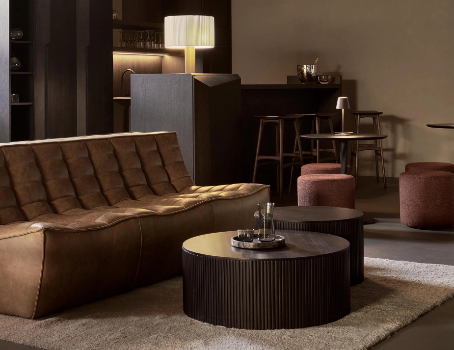 Ethnicraft Roller Max Coffee Table Group Lifestyle