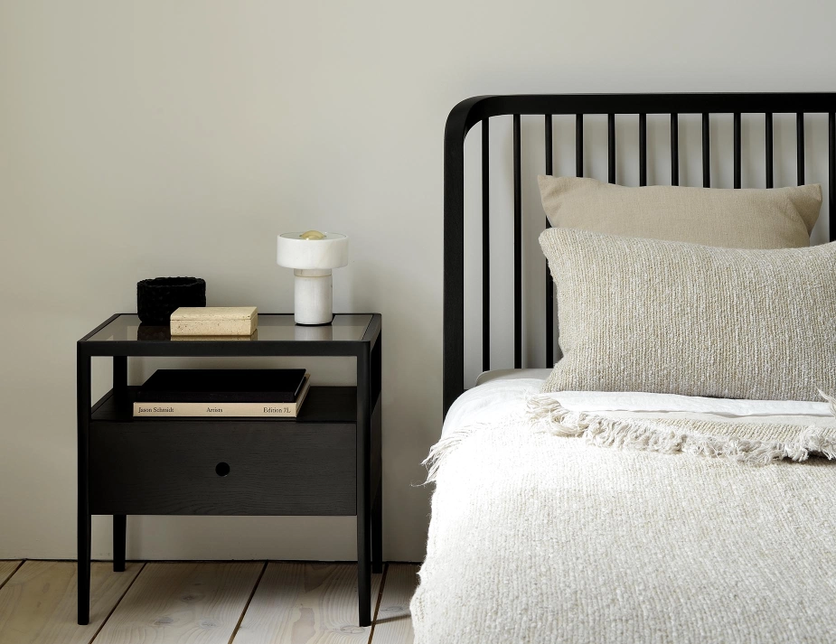 Ethnicraft Spindle Bedside Table Black