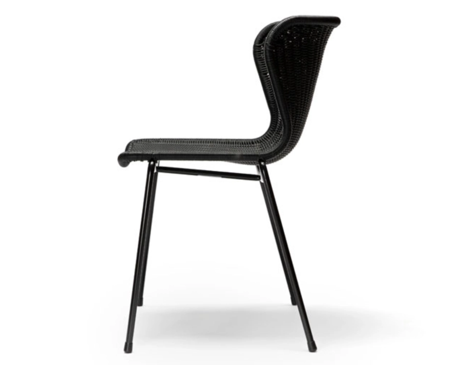 C603 Dining Chair Black Frame Black Seat