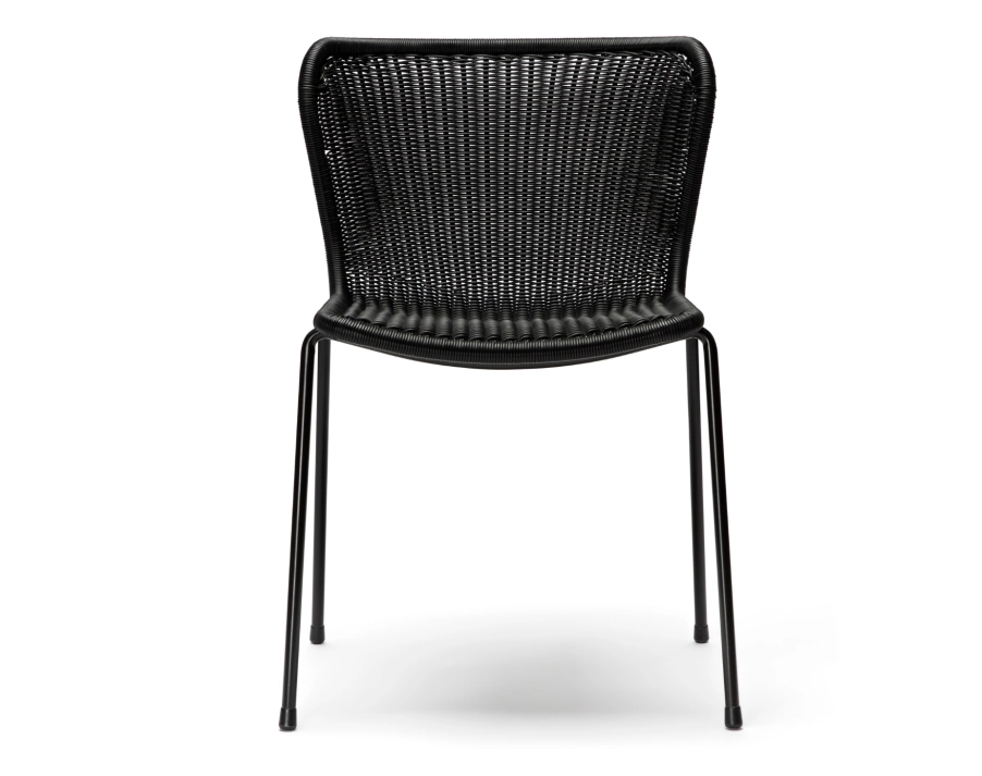 C603 Dining Chair Black Frame Black Seat