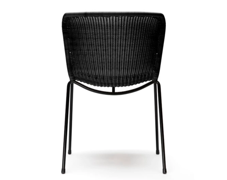 C603 Dining Chair Black Frame Black Seat