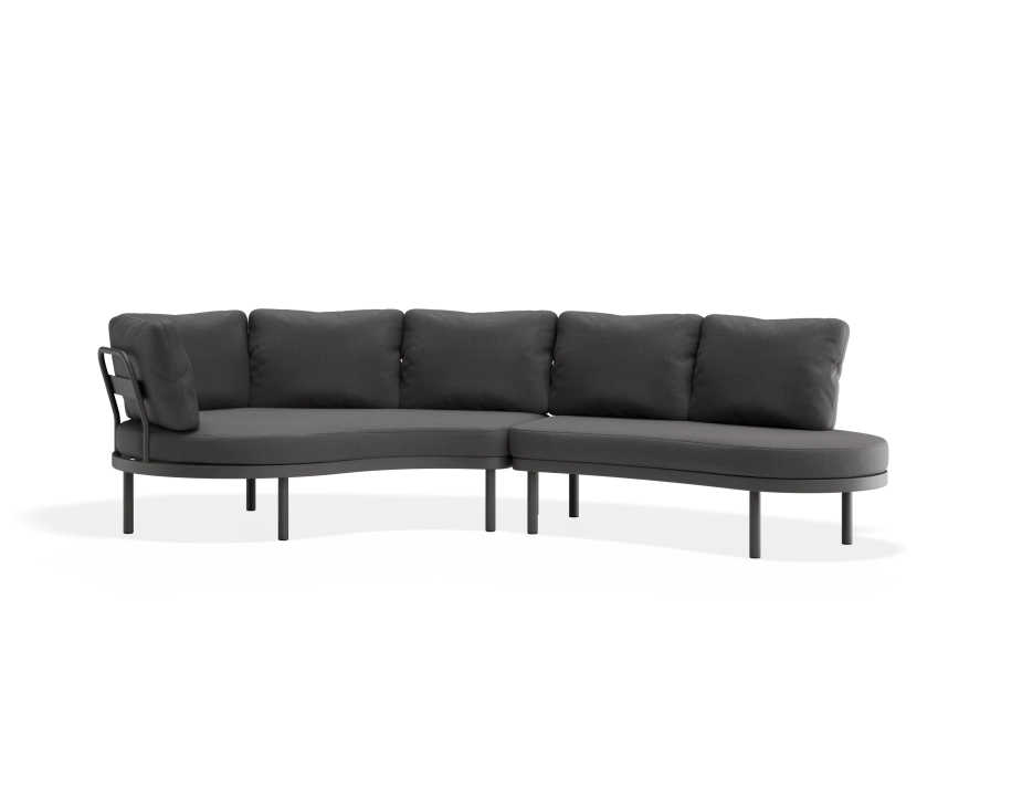Aluna Outdoorsofa Configa Flipped Charcoal Darkgrey